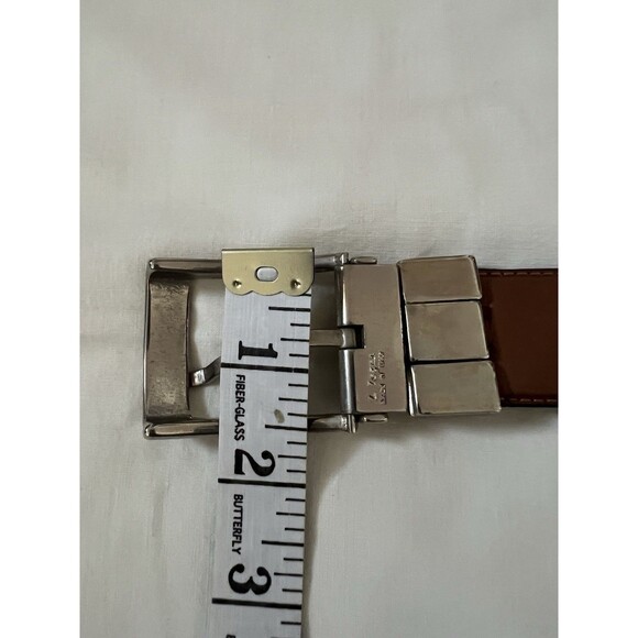 Ermenegildo Zegna Reversible Leather Belt Brown Black Silver Buckle Sz 38 Italy - Picture 10 of 14